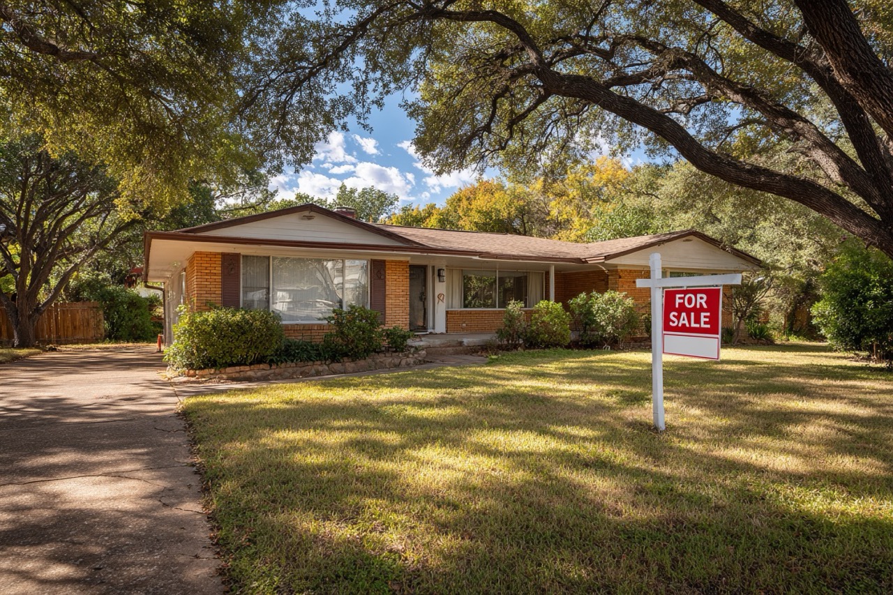 Foreclosure house in Texas suburban neighborhood