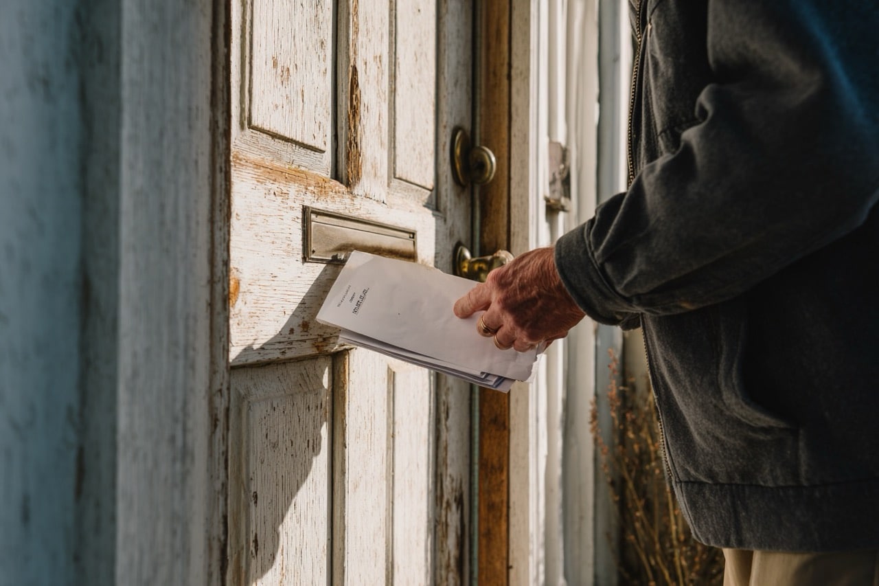 Texas property owner preparing eviction notice for squatters