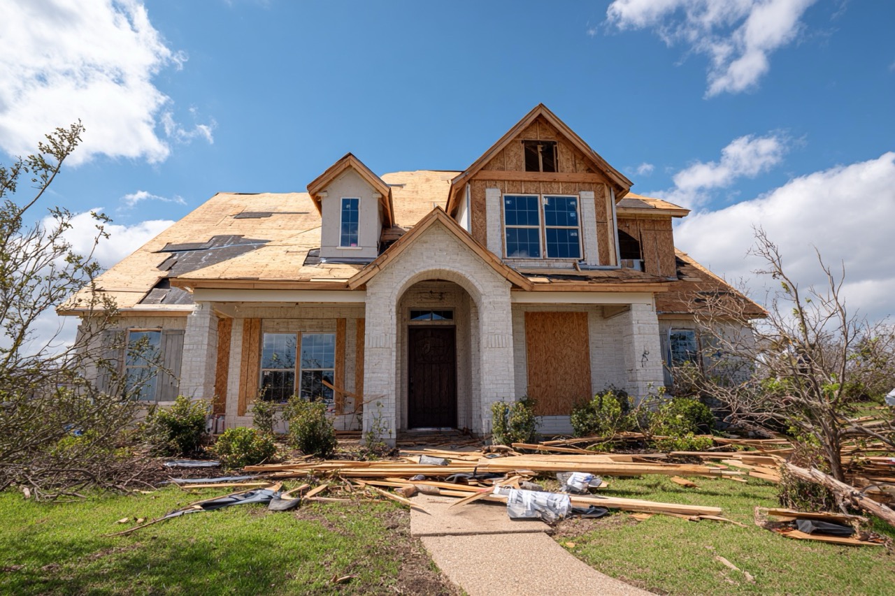 Texas homeowner preparing storm damaged house for quick sale