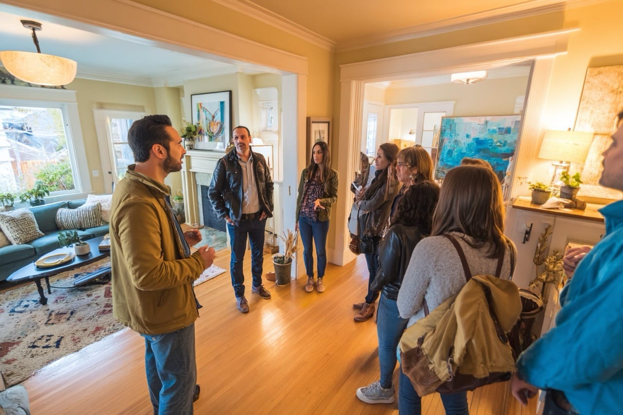 Texas homeowner conducting FSBO property showing