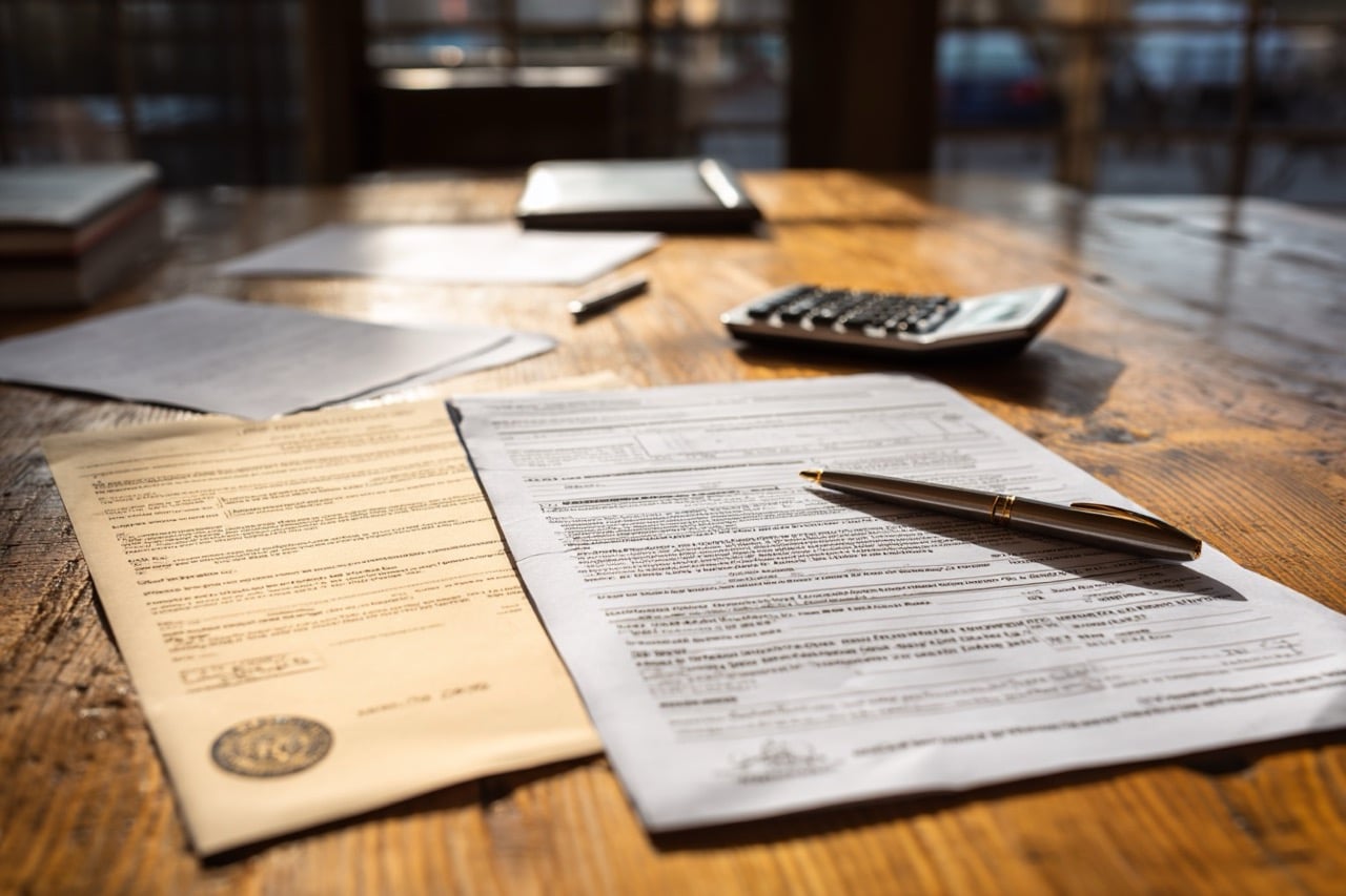 Property lien documentation and resolution paperwork in Texas