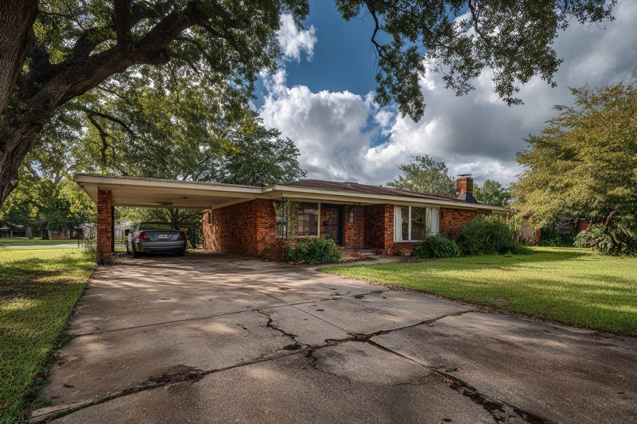 Ranch style home in Texas requiring lien clearance before sale